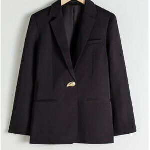 & Other Stories Seashell Button Oversized Blazer | Size 8